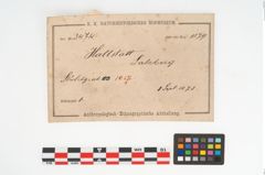 Etikett zu Keramikkragenrandgefäß (NHMW-PRAE-003474)